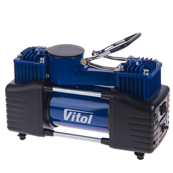 Компрессор двухпоршневой ViTOL K-72 150psi/25Amp/90л/2 цилиндра/шланг 5,0м