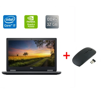 Мобильная рабочая станция Б-класс Dell Precision 7530 / 15.6" (1920x1080) IPS / Intel Core i7-8850H (6 (12) ядер по 2.6 - 4.3 GHz) / 32 GB DDR4 / 512 GB SSD / nVidia Quadro P2000, 4 GB GDDR5, 128-bit / WebCam / TouchID / Windows 10 б/у + Подарок Мышь