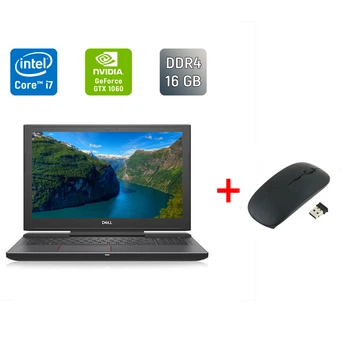 Ігровий ноутбук Dell Inspiron 7577 / 15.6" (1920x1080) IPS / Intel Core i7-7700HQ (4 (8) ядра по 2.8 - 3.8 GHz) / 16 GB DDR4 / 512 GB SSD / nVidia GeForce GTX 1060, 6 GB GDDR5, 192-bit / WebCam / Windows 10 б/в + Подарунок Бездротова миша / USB