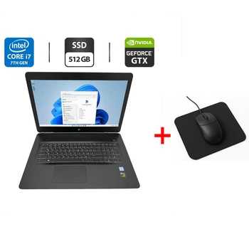 Ігровий ноутбук HP Pavilion 17 / 17.3" (1920x1080) IPS / Intel Core i7-7700HQ (4 (8) ядра по 2.8 - 3.8 GHz) / 16 GB DDR4 / 512 GB SSD / nVidia GeForce GTX 1050 Ti, 4 GB GDDR5, 128-bit / WebCam б/в + Подарунок Мишка та килимок