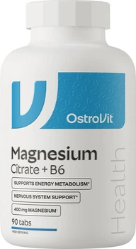 Магній + вітамін B6 OstroVit Magnesium Citrate 400 мг + B6 90 таблеток (5903246229516)