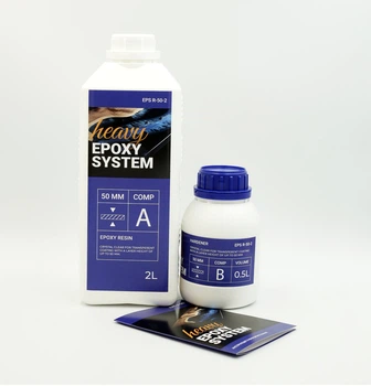 Эпоксидная смола 2 кг Heavy Epoxy System (смола + отвердитель) толстослойная, прозрачная, для заливки 10-50 мм, для подносов, 3D-фигур, сувениров, подставок и декоративных вставок