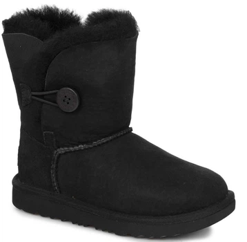Дитячі уггі для дівчинки Середні Замша Чорні з Гудзиком Ugg Bailey Button Black (30, чорний)