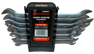 Набор ключей рожковых 6 ед., 6-17 мм, Cr-V STRONA