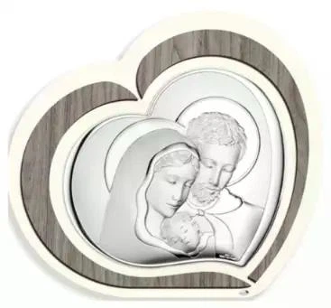 Икона серебряная Святая Семья в форме сердца (44 х 40 см) Valenti L220 6