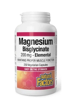 Магний бисглицинат магния 200 мг Natural Factors магнезиум глицинат magnesium bisglycinate антистресс витамины для нервов и нервной системы успокоения и улучшения сна бады от хронического стресса 250 капсул
