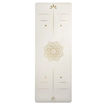 Килимок для йоги Vimal Gold Mandala OM White RAO 183×68×0.5 см