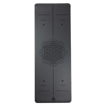 Килимок для йоги каучуковий Vimal Flower of Life Anthracite RAO 183×68×0.5 см