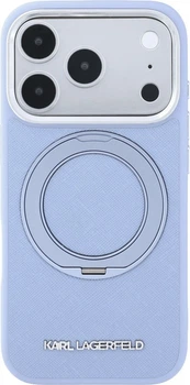 Чохол для смартфона Apple iPhone 18 Pro Max/iPhone 17 Pro Max Karl Lagerfeld Ring Stand 360 Saffiano Classic Logo MagSafe Light Blue (3666339657611)