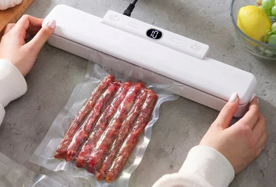 Компактный вакуумный упаковщик пищевых продуктов