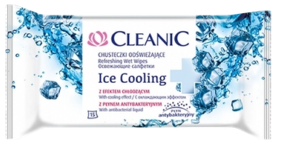 Вологі серветки Cleanic Ice Cooling 15 шт (5900095009160)
