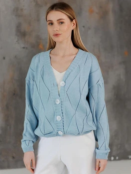 Кардиган вязаный женский ARTKNIT Grace S-M Голубой (2251940977015)