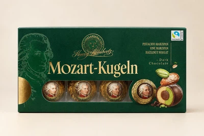 Цукерки шоколадні Mozart Kugeln Henry Lambertz 200 гр марципан у чорному шоколаді