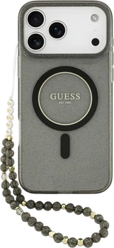 Etui do smartfona Apple iPhone 18 Pro/iPhone 17 Pro Guess IML Glitter Pearl Strap MagSafe Black (3666339681364)