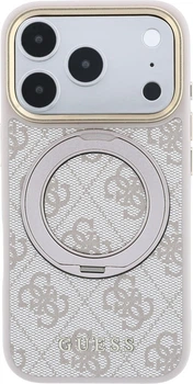 Чохол для смартфона Apple iPhone 18 Pro/iPhone 17 Pro Guess Ring Stand 360 4G Classic Logo MagSafe Pink (3666339654627)