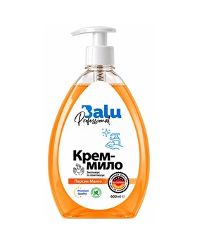Жидкое крем-мыло BALU Professional Персик и манго для увлажнения и смягчения кожи с дозатором 600 мл (4820159428007)