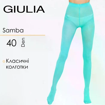 Колготки женские цветные Giulia SAMBA 40 4 Green-neo mint, классические колготки из микрофибры, без шортиков