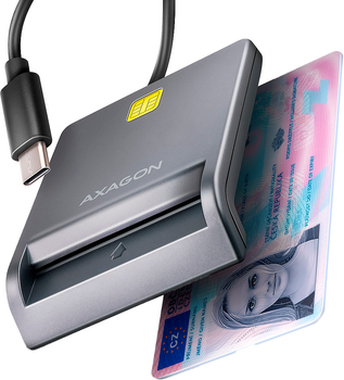 Зчитувач чіп-карт Axagon Smart FlatReader USB-C (CRE-SM3TC)