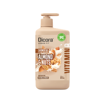 Гель для душа Dicora Urban Fit питательный с витамином В Миндаль и орехи 825 мл