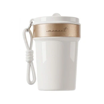 Термокружка Supor Life Active с кнопкой 520 мл Cloud Milk White (KCV52FK10)