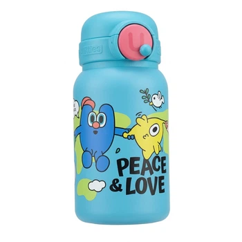 Детская термобутылка UOOhA Clean Pocket с трубочкой 500 мл Blue
