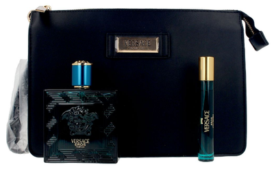 Zestaw dla mężczyzn Versace Eros Pour Homme woda toaletowa 100 ml + woda toaletowa 10 ml + kosmetyczka (8011003919161)