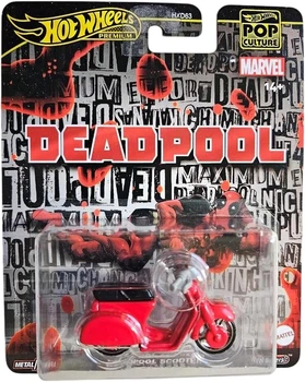Скутер Mattel Hot Wheels Premium Pop Culture Marvel Deadpool Scooter JBL70 (194735263028)