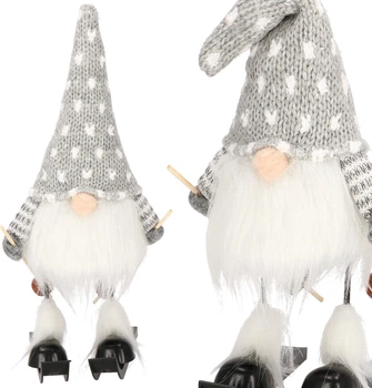 Новогодняя фигурка Springos CA0682 Гном на лыжах 33 см (5907719422893)