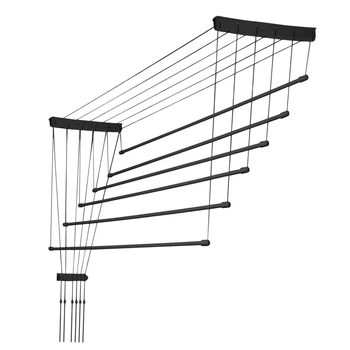 Suszarka sufitowa na pranie KADAX Torp, 6 prętów po 100 cm, czarna (5903699441640)