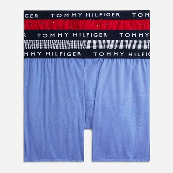 Набор трусов шортов мужских хлопковых Tommy Hilfiger 999057574 M 3 шт Красный/Голубой (1163327828)