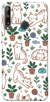 Чехол для Huawei P40 Lite E с принтом Cats pattern