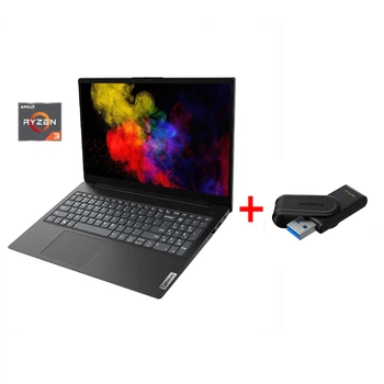 Ультрабук Б-класс Lenovo V15 G2 ALC / 15.6" (1920x1080) TN / AMD Ryzen 3 5300U (4 (8) ядра по 2.6 - 3.8 GHz) / 8 GB DDR4 / 256 GB SSD / AMD Radeon RX Vega 6 Graphics / WebCam / Win 11 Pro б/у + Подарок Накопитель Kingston DataTraveler Exodia S 64GB