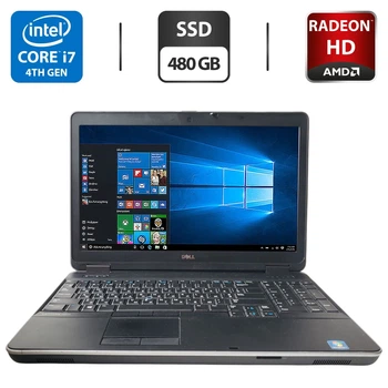Игровой ноутбук Dell Latitude E6540 / 15.6" (1920x1080) TN / Intel Core i7-4800MQ (4 (8) ядра по 2.7 - 3.7 GHz) / 16 GB DDR3 / 480 GB SSD / AMD Radeon HD 8790M, 2 GB GDDR5, 128-bit / WebCam / DVD-ROM б/у