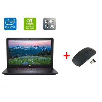 Игровой ноутбук Dell Inspiron 15-5577 / 15.6" (1920x1080) IPS / Intel Core i7-7700HQ (4 (8) ядра по 2.8 - 3.8 GHz) / 16 GB DDR4 / 480 GB SSD / nVidia GeForce GTX 1050, 4 GB GDDR5, 128-bit / WebCam / HDMI / Windows 10 б/у + Подарок Беспроводная мышь / USB