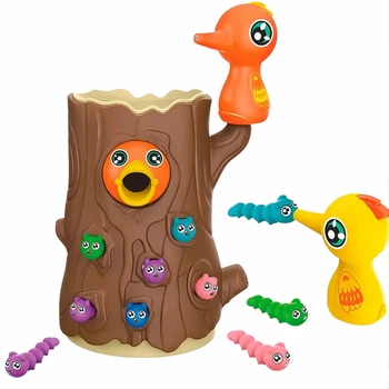 Детская магнитная игра «Накорми дятла» Limo Toy FT 0030, игрушка с птичками и червячками