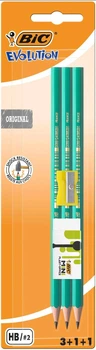 Набір олівців чорнографітних BIC Evolution з точилкою та гумкою (3086123449329)