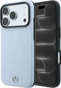 Чохол для смартфона Apple iPhone 17 Pro Max / 18 Pro Max Mercedes Leather with Crossed Lines Anthracite MagSafe Blue (Mer008912)