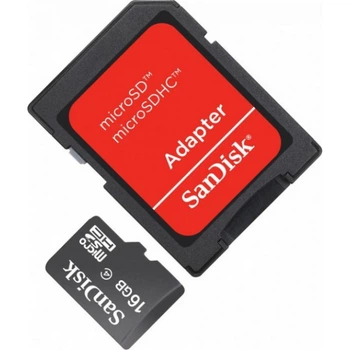 Карта памяти micro SDHC 16Gb SanDisk + SD-adapter
