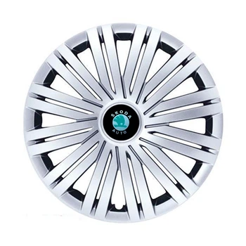 Автомобильные колпаки SKS 339 R15 4 шт Серебристые (с логотипом Skoda)