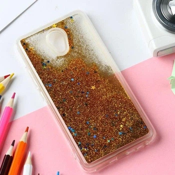 Чехол Glitter для Meizu M6S / M712H бампер Жидкий блеск Gold