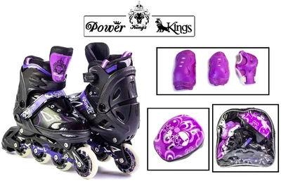 Комплект роликовые коньки Power Kings Violet 38-41