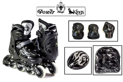 Комплект роликовые коньки Power Kings Black 38-41
