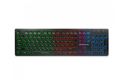 Клавіатура дротова REAL-EL 7070 Comfort Backlit чорна