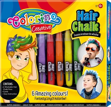 Подарунковий набір Colorino для декорування волосся для хлопчиків 6 яскравих змиваних відтінків (36988PTR) (5907620136988)