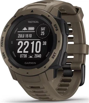 Розумні годинник Garmin Instinct Tactical Brown (010-02064-71); 0.9" (128x128) TFT / 16 МБ вбудованої / Bluetooth 4.0 / GPS, ГЛОНАСС, Galileo / до 14 днів / 10 ATM / 45 х 45 х 15.3 мм, 52 г / коричневий