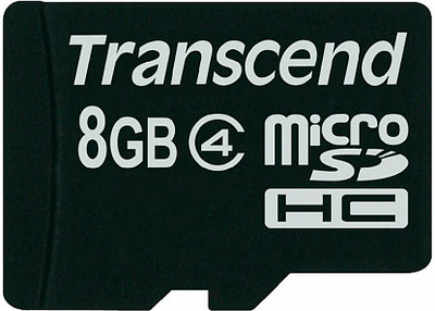 Карта памяти Transcend microSDHC class 4 SD adapter 8Gb