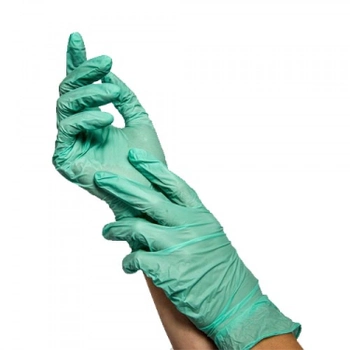 Перчатки нитрил Romed неопудренные S-M (7,5 размер) 100 шт зеленые