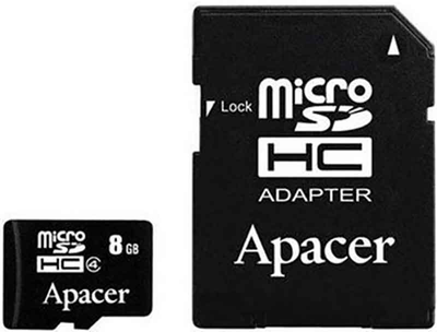Карта памяти Apacer microSDHC class 4 SD adapter 8Gb