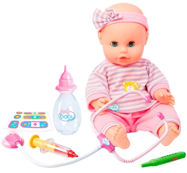 Пупс Плей Бебі, 32 см, з інтерактивним набором лікаря, Play Baby