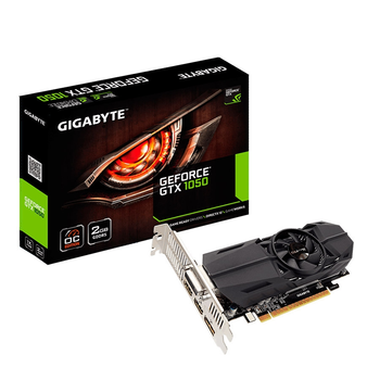 Видеокарта GeForce GTX1050 OC Gigabyte 2Gb DDR5 128bit DVI/2xHDMI/DP 1506/7008 MHz Low Profile GVN1050OC2GL